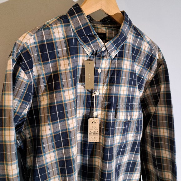 J. Crew Men's XL Four Button Pullover Plaid Shirt New With Tags Style A9334 - Picture 6 of 16